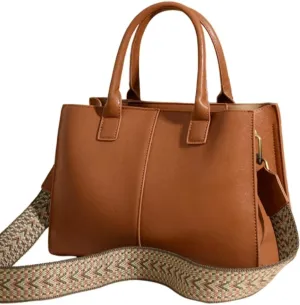 Stylish Yellow Leather Handbag for Women - Large Capacity Shoulder Bag