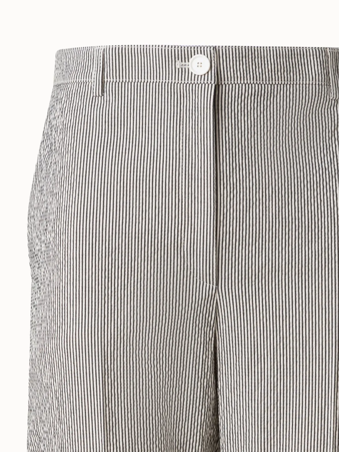 Tapered Pants in Striped Cotton Seersucker