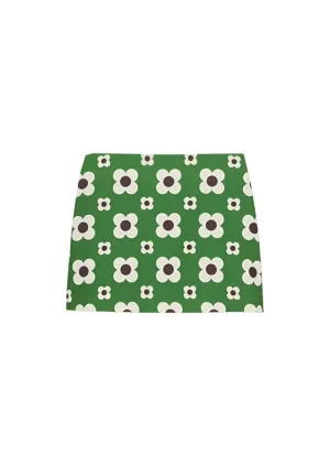Tara Jarmon Josia Green Flower Printed Skirt