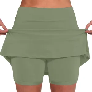 Tennis Skirt for Women with Pockets Shorts Elastic High Waisted Athletic Golf Skorts Running Workout Skirts 2 in 1