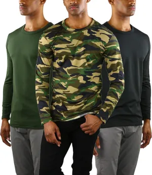 ToBeInStyle Men's Premium Fleece Lined Microfiber Thermal Long Sleeve Crewneck Shirt Top