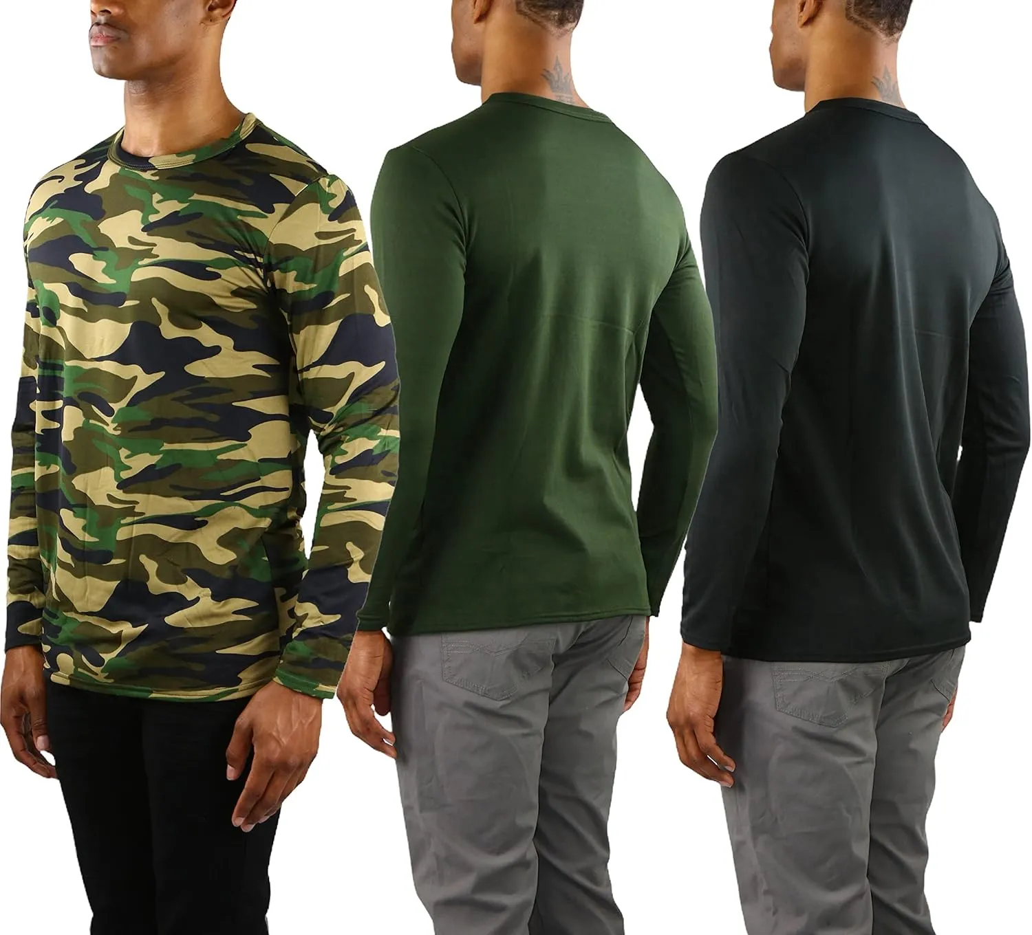 ToBeInStyle Men's Premium Fleece Lined Microfiber Thermal Long Sleeve Crewneck Shirt Top