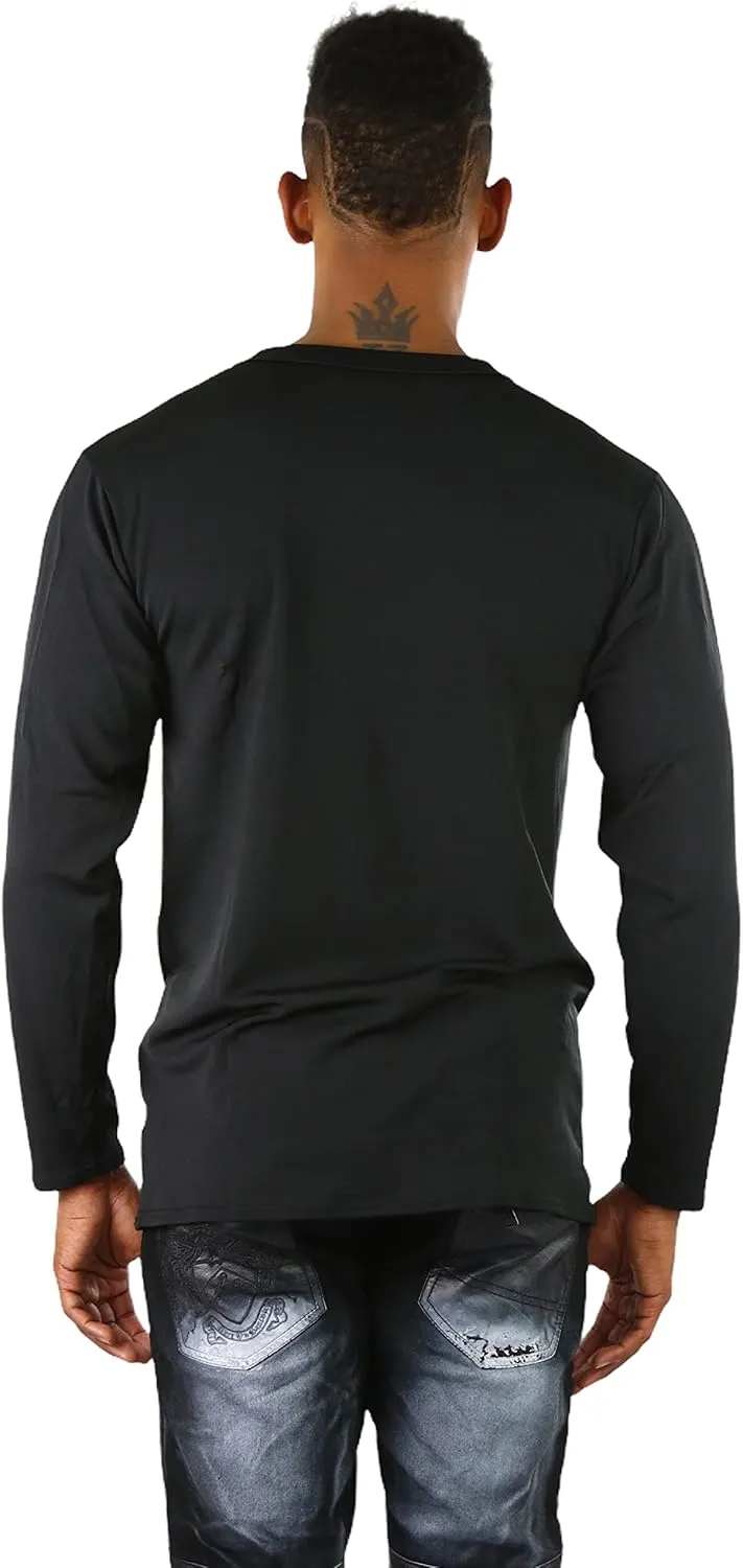 ToBeInStyle Men's Premium Fleece Lined Microfiber Thermal Long Sleeve Crewneck Shirt Top
