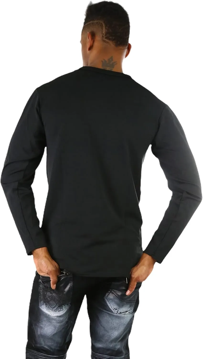ToBeInStyle Men's Premium Fleece Lined Microfiber Thermal Long Sleeve Crewneck Shirt Top