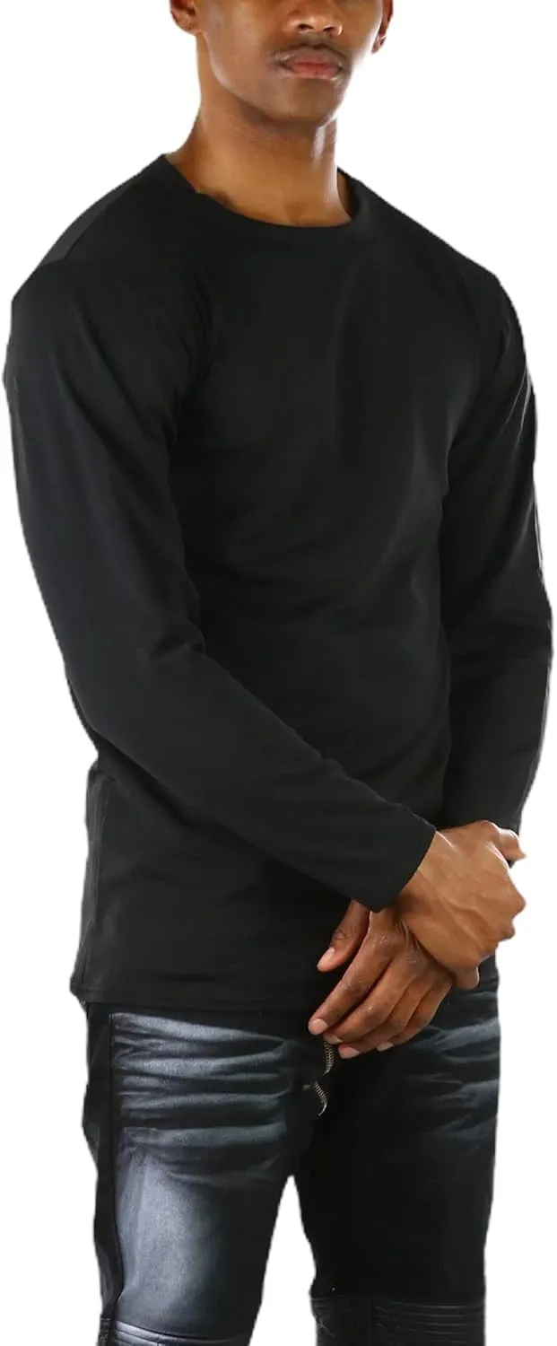 ToBeInStyle Men's Premium Fleece Lined Microfiber Thermal Long Sleeve Crewneck Shirt Top