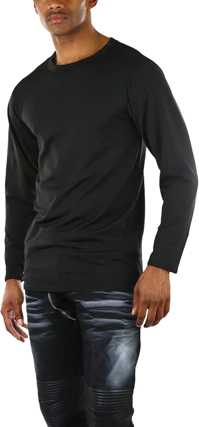 ToBeInStyle Men's Premium Fleece Lined Microfiber Thermal Long Sleeve Crewneck Shirt Top