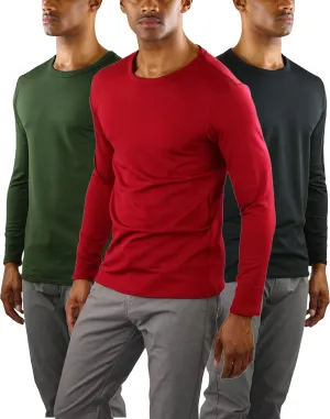 ToBeInStyle Men's Premium Fleece Lined Microfiber Thermal Long Sleeve Crewneck Shirt Top