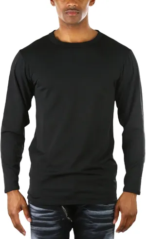 ToBeInStyle Men's Premium Fleece Lined Microfiber Thermal Long Sleeve Crewneck Shirt Top