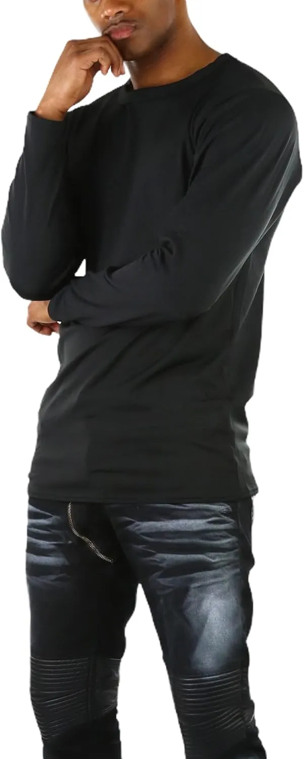 ToBeInStyle Men's Premium Fleece Lined Microfiber Thermal Long Sleeve Crewneck Shirt Top