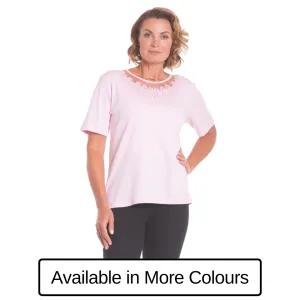 Top Lace Neck Flower