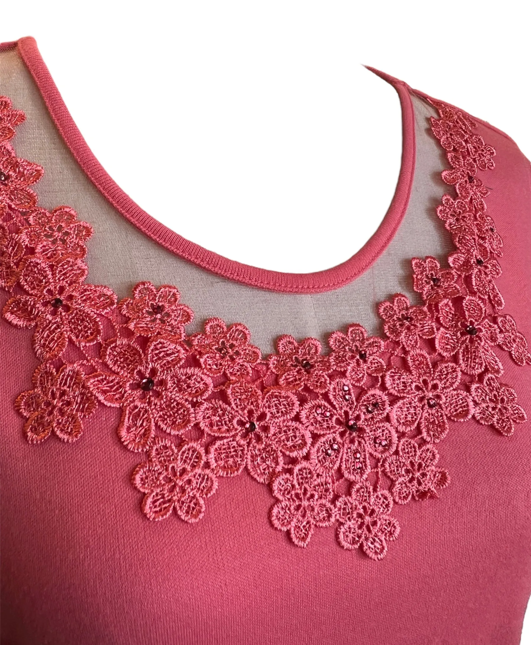 Top Lace Neck Flower