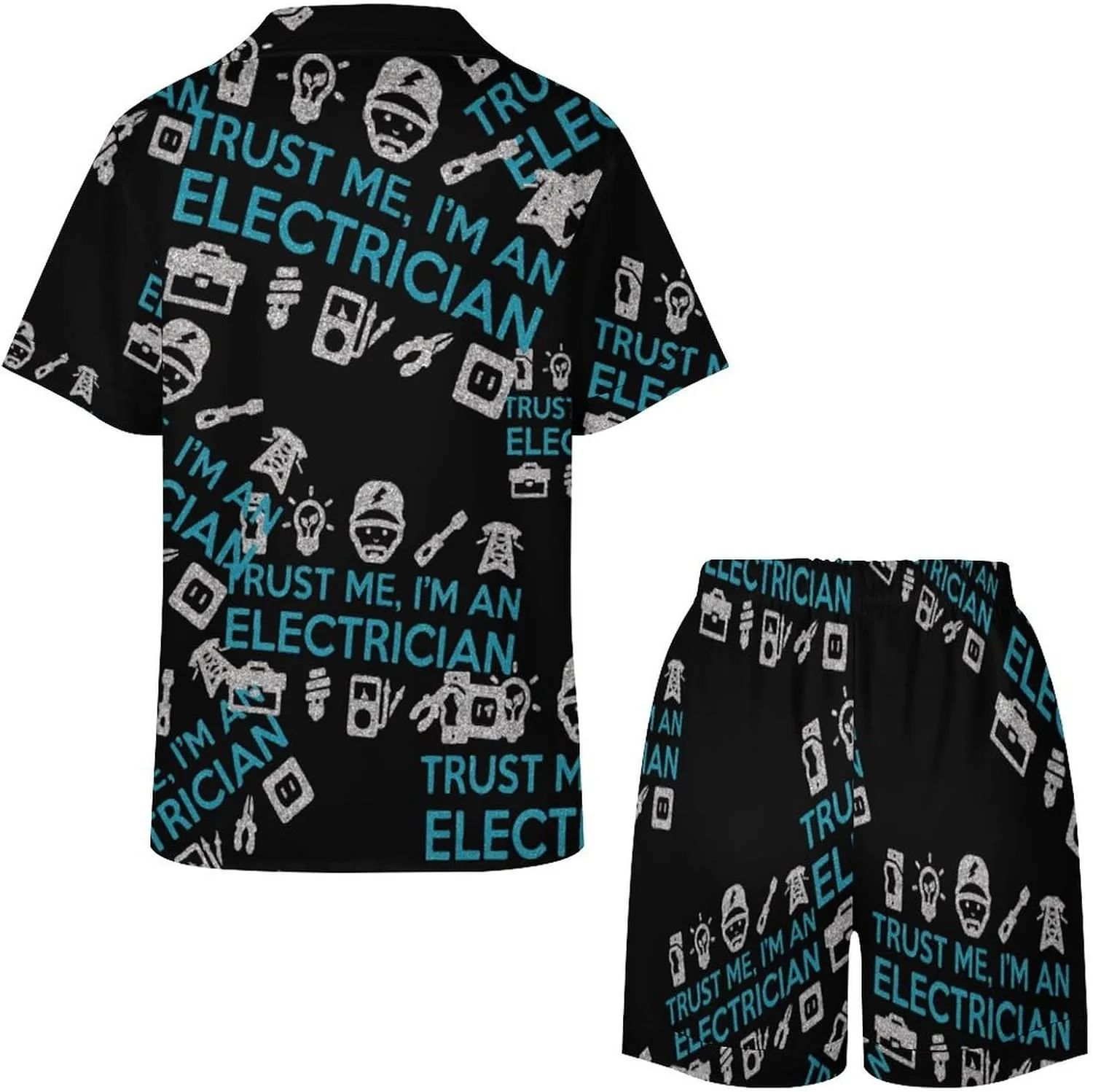 Trust Me I'm An Electrician Women's Pajamas Set Loungewear 2 Piece Sleepwear Short Sleeve Top Shorts