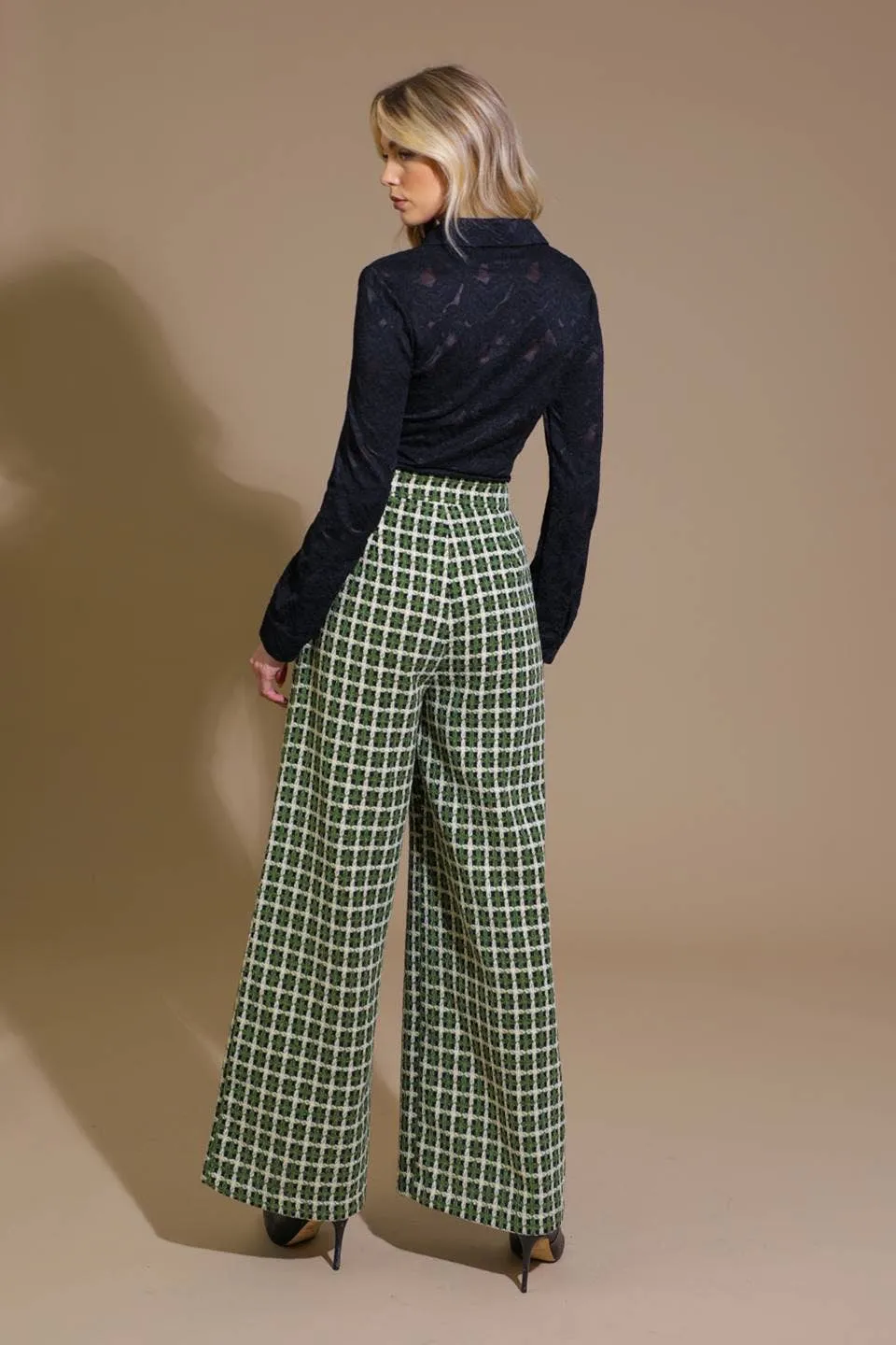 Tweed Wide-Leg Pants