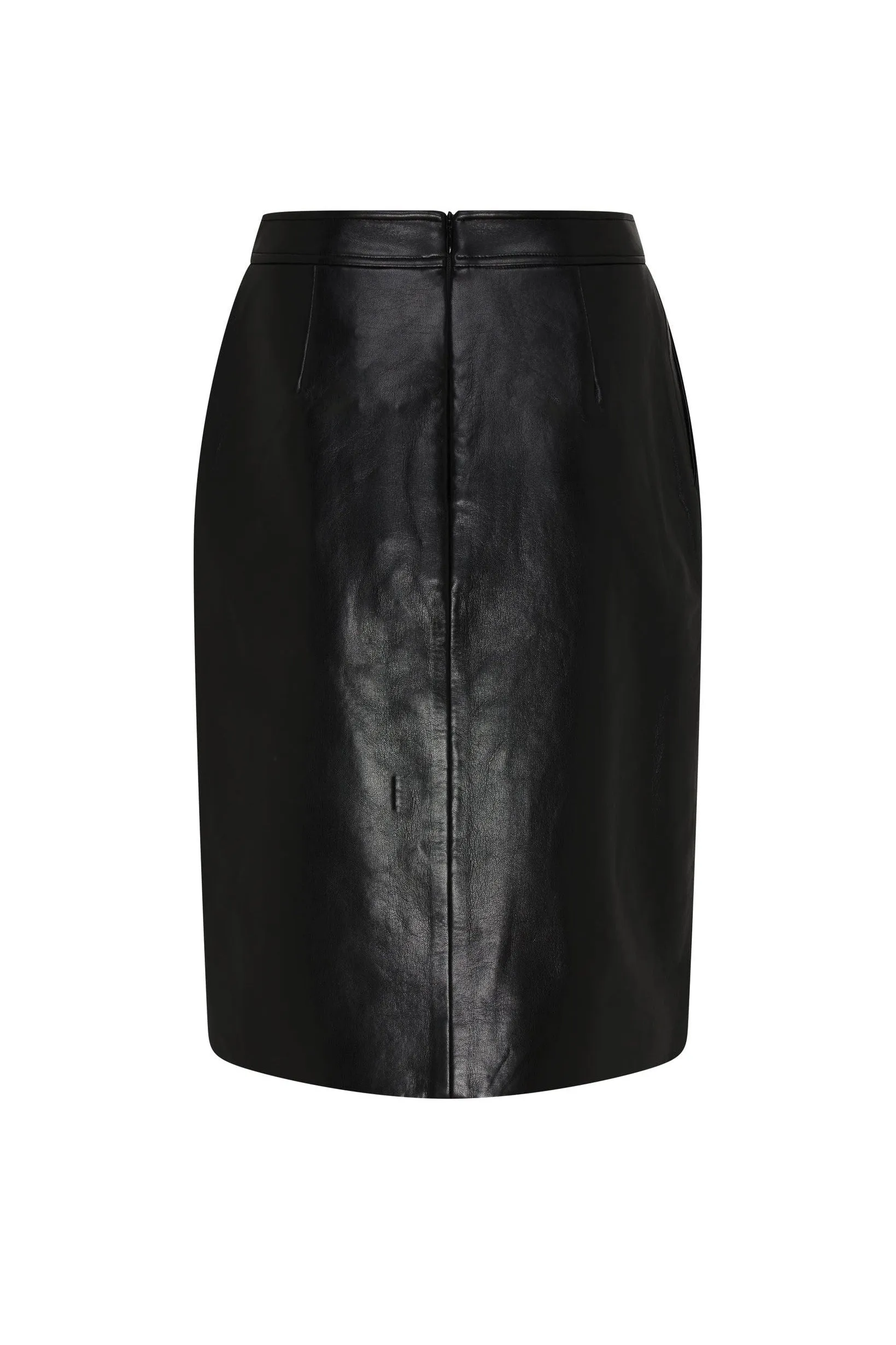 Tyra Skirt Black Recycled Leather