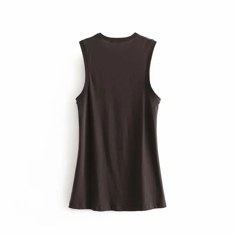 Vintage chic fashion women sleeveless cartoon print tanks loose Camo tank tops collar vest short version camis female festival