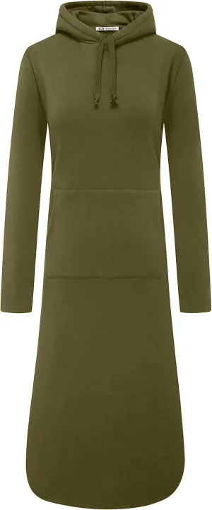 WenVen Womens Long Hoodie Dress Thicken Fleece Lined Pullover Sweatshirt