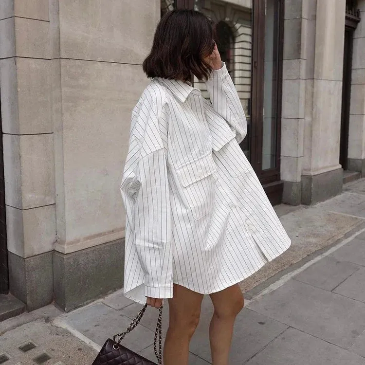 White Shirt Long Sleeve Plus Size Tops