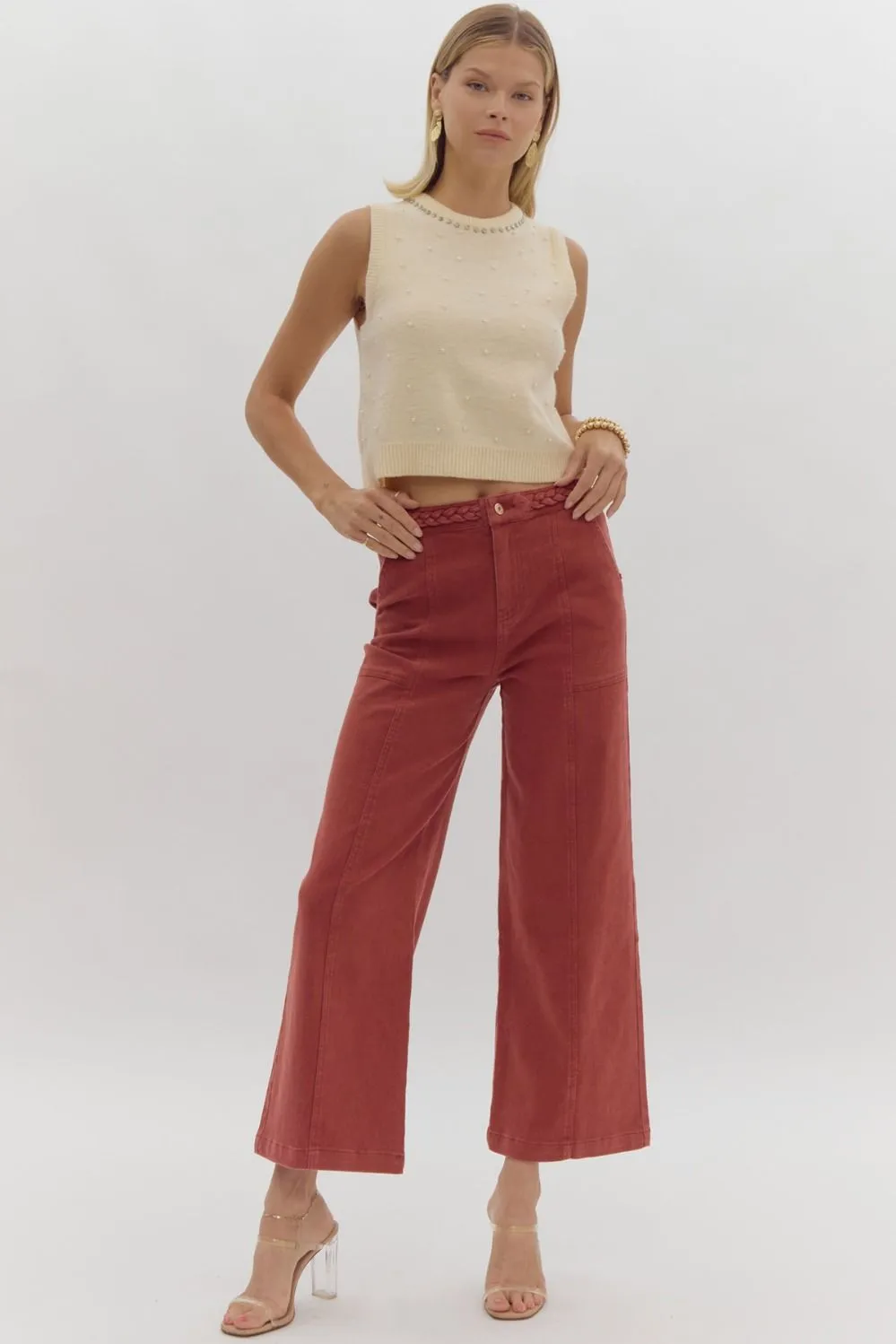 Wide Leg Braided Pants