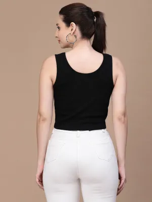 Women Black Odour Free U Neck Tank Top