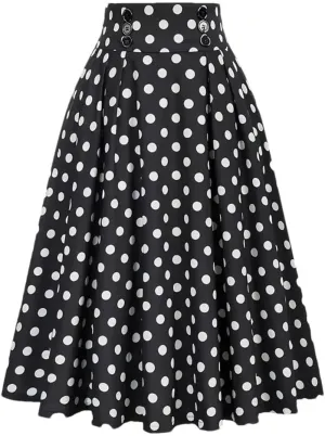 Women High Waist Skirt Vintage Casual Skirts Women's Pleated Skirt