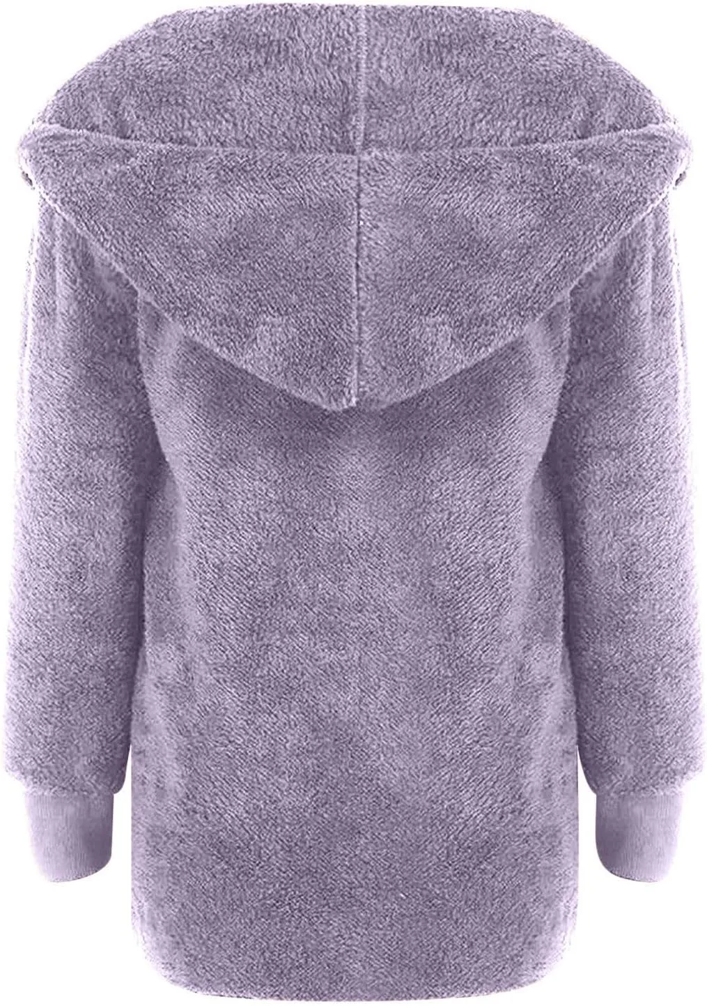 Women Hooded Cardigan Solid Oversized Open Front Hoodies Fleece Fuzzy Jacket 2024 Winter Warm Sherpa Coat With Pocket