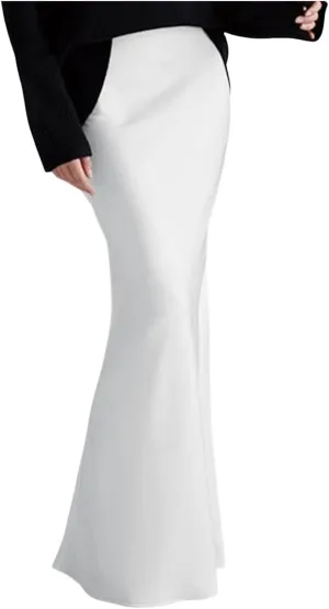 Women Spring Summer Skirt 2024 Silk Elegant High Waist Cocktail Party Wedding Hem Satin Maxi Skirts Corduroy Mini