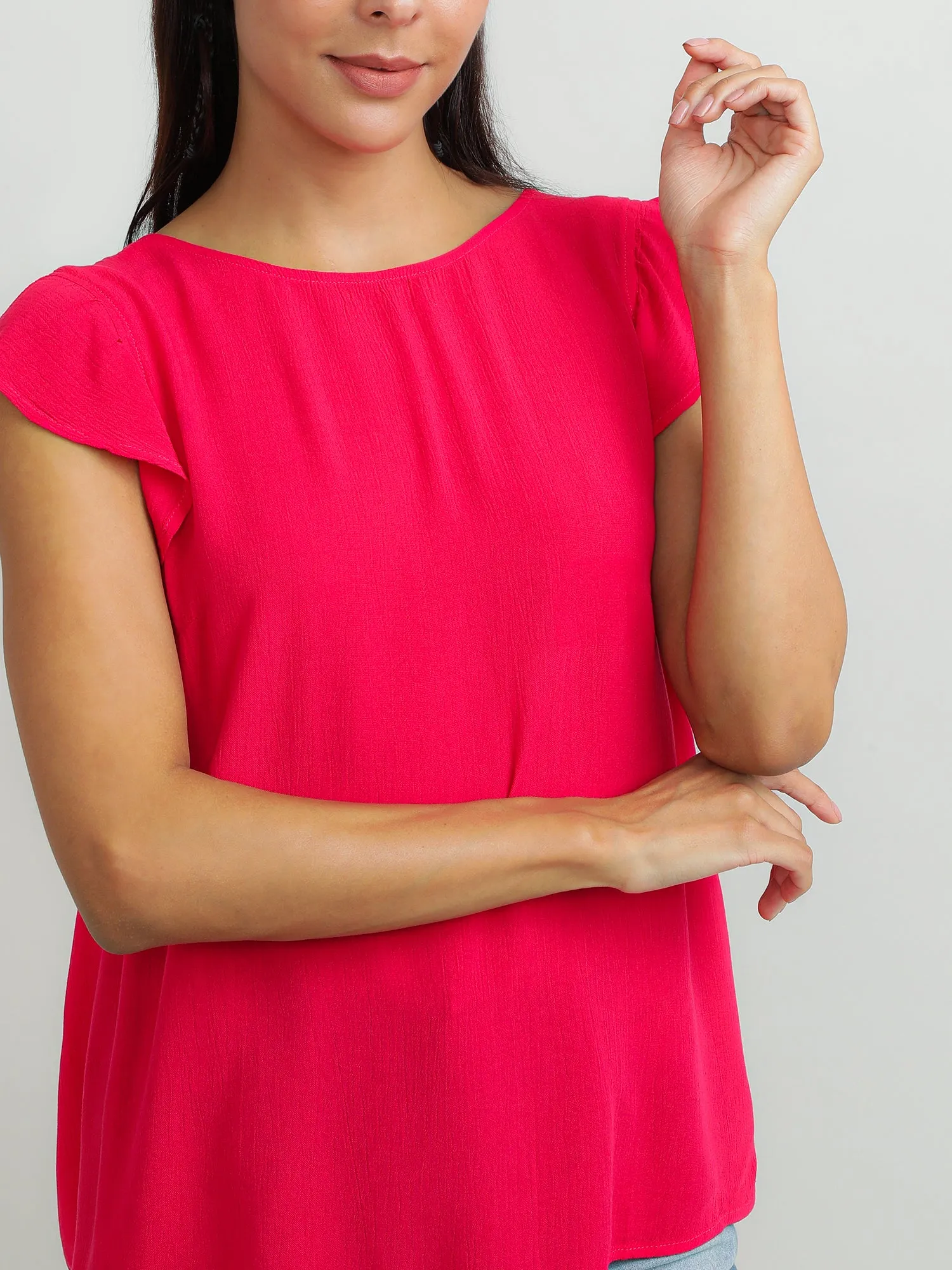 Women Viscose Pink Delicate Top