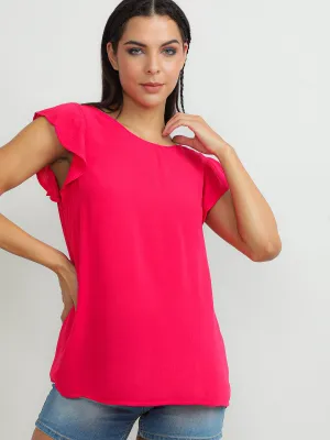 Women Viscose Pink Delicate Top