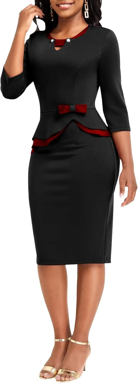Women's Elegant Dress Sexy Clubwear Casual Fashion Pencil Outfits Bodycon Maxi Wear to Work Dresse