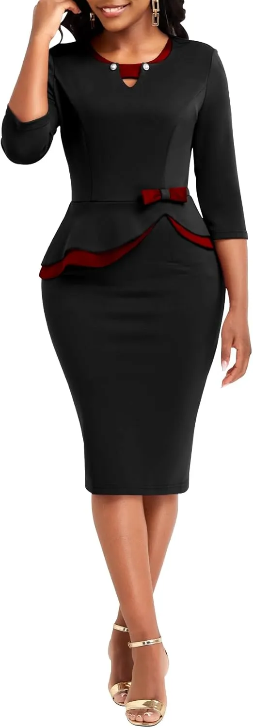 Women's Elegant Dress Sexy Clubwear Casual Fashion Pencil Outfits Bodycon Maxi Wear to Work Dresse