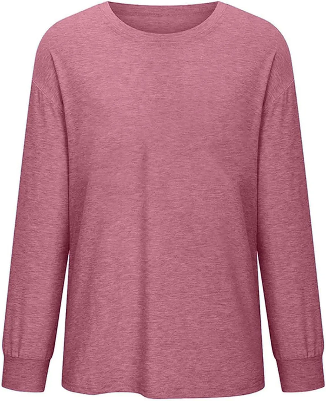 Womens Fashion Blouse Fitted Long Sleeves Crewneck Sweatshirt Solid Color Tops Pullover Casual Loose Hoodies