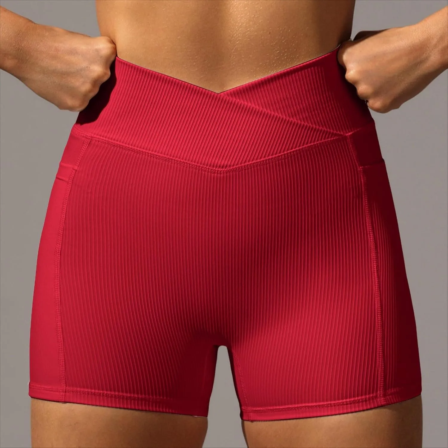 Womens High Waist Yoga Shorts Abdomen Control Training Running Pants Shorts for Women