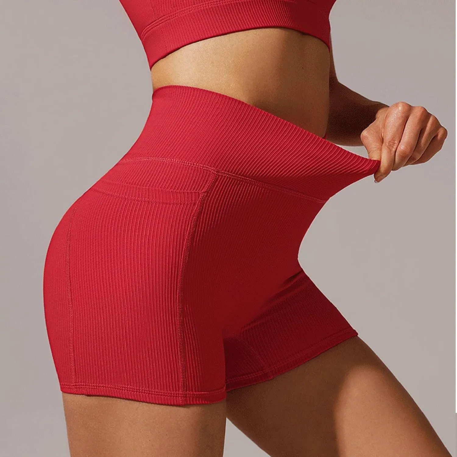 Womens High Waist Yoga Shorts Abdomen Control Training Running Pants Shorts for Women