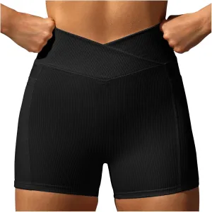 Womens High Waist Yoga Shorts Abdomen Control Training Running Pants Shorts for Women