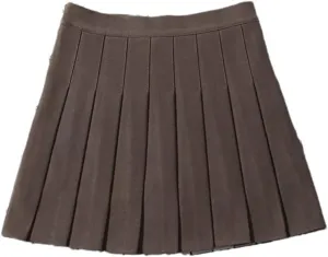 Women's High-Waisted Pleated Mini Skirt  A-Line Skort School Uniform Style Tennis Skirts