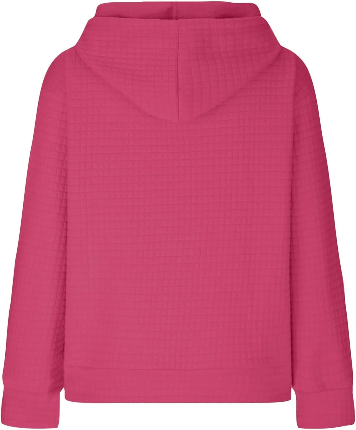 Womens Hoodies Fashion Solid Color Tops Long Sleeve Casual Loose Fitted Sweatshirt Pocket Drawstring Pullover