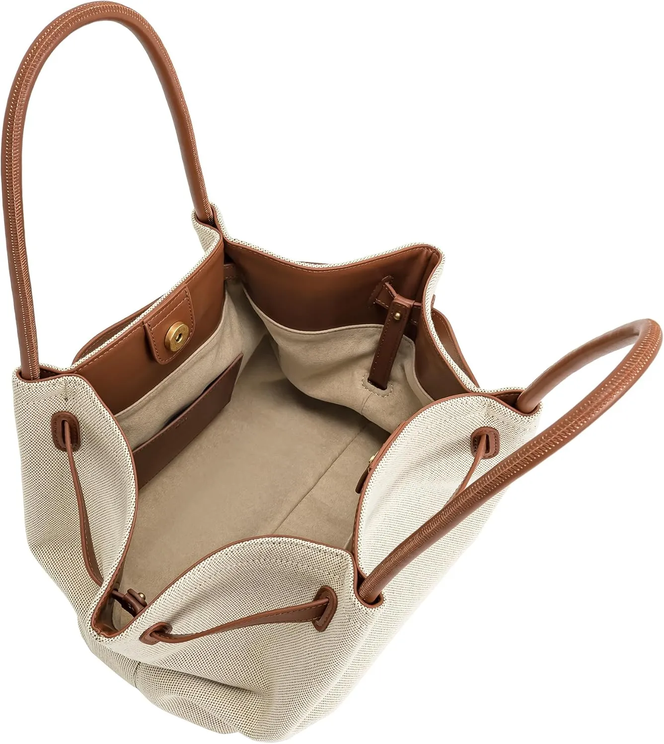 Women's Medium Faux Suede Tote Bag - Stylish Dark Handbag for Everyday Use