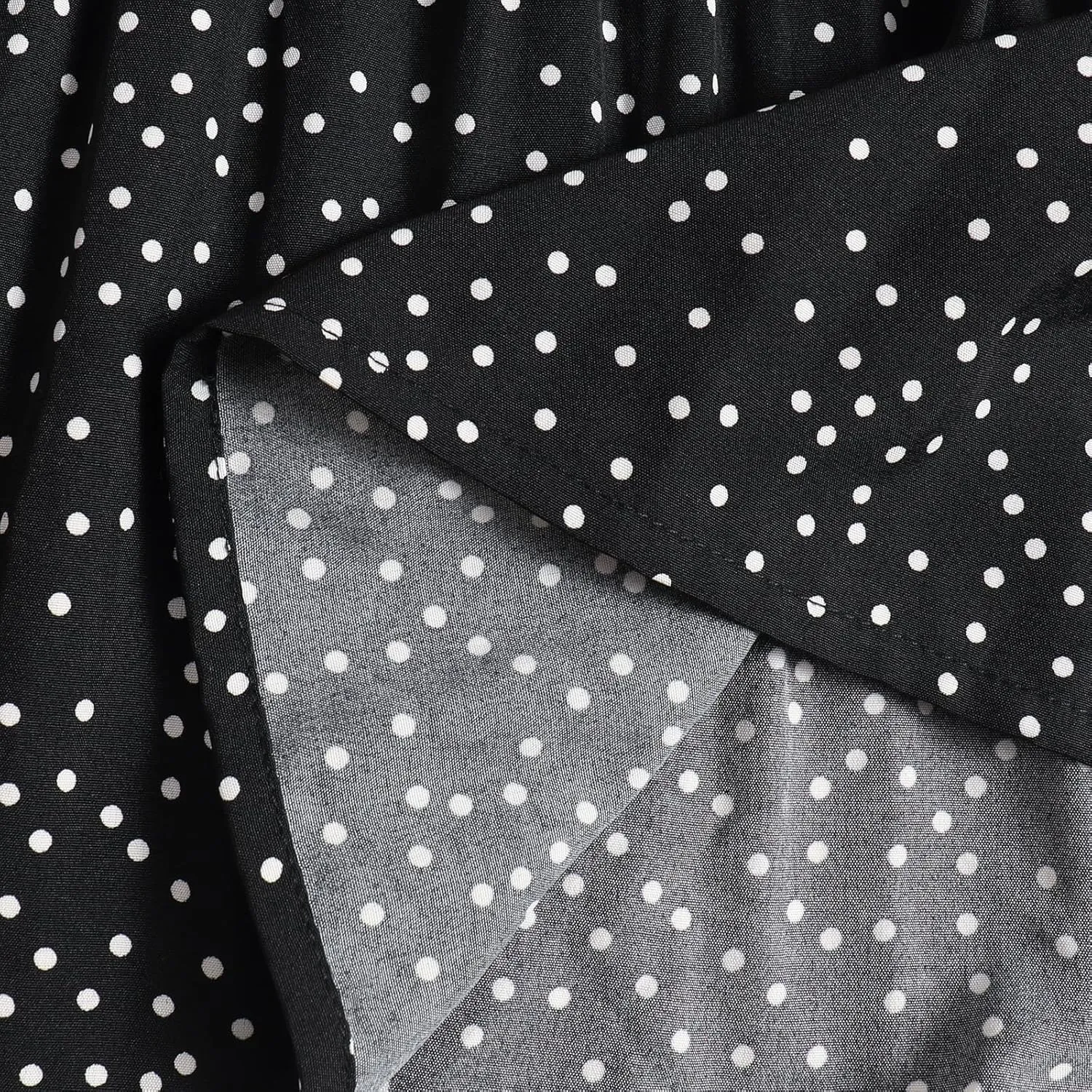 Womens Midi Skirts High Waisted Polka Dot Pleated A-Line Swing Skirts Summer Fall Long Skirts with Pockets