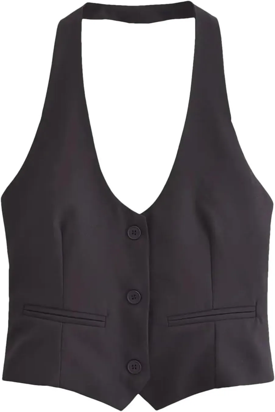 Women's Sexy Backless Front Button Camisole Vest Chic Party Sleeveless Waistcoats Tops