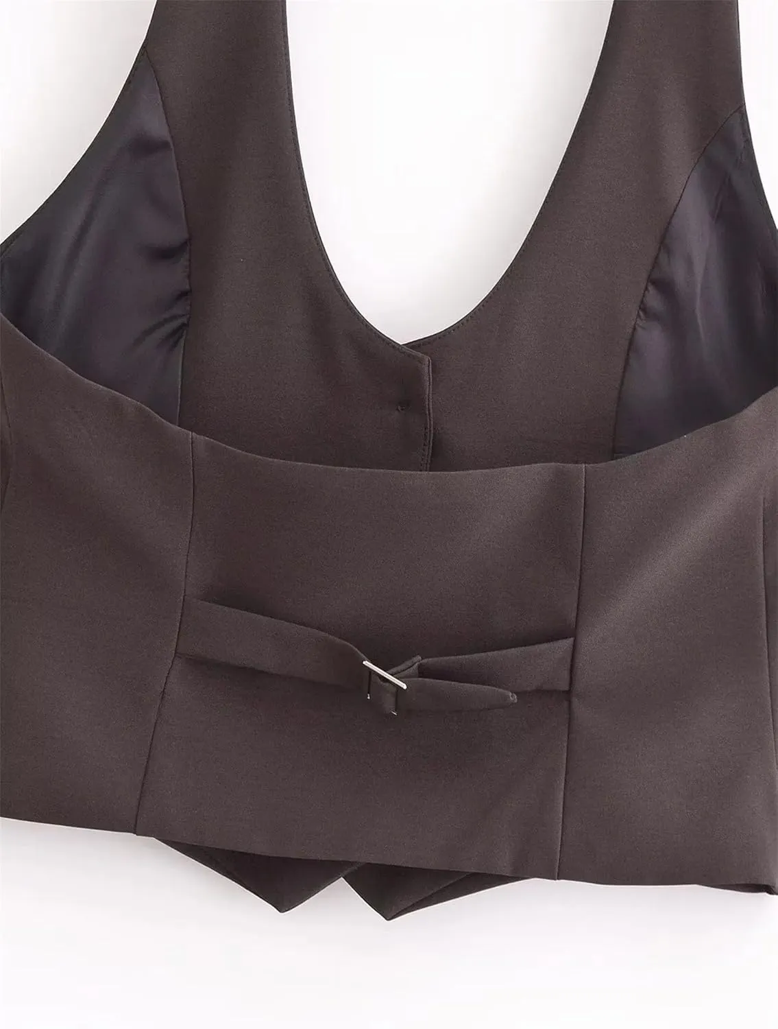 Women's Sexy Backless Front Button Camisole Vest Chic Party Sleeveless Waistcoats Tops