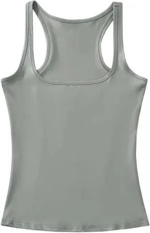 Women's Square Neck Camisole Top Racer Back Daily Casual Slim Fit Chic Tank Top