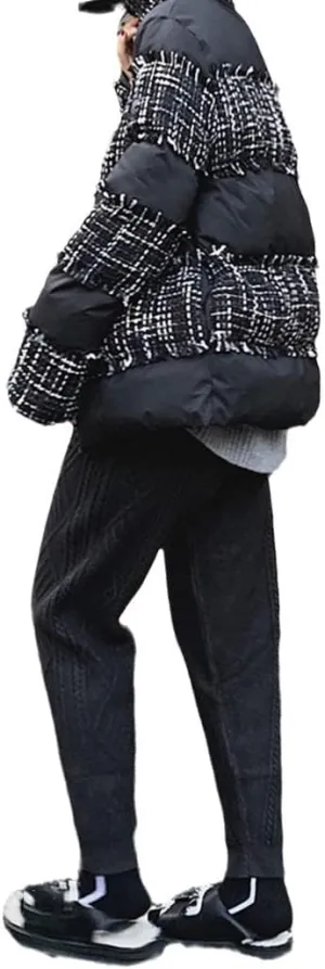 YIOLEAMP Winter Thicken Women Harem Pants, Casual Drawstring Twisted Knitted Pants, Chic Warm Sweater Trousers