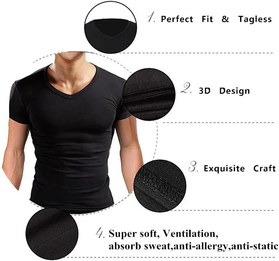 ZUKULIFE Underwear Men's Micro Modal Slim Fit V-Neck T-Shirt